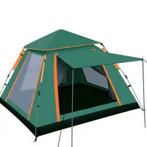 Large Automatic Outdoor Camping Tent for 3-4 People Made of Durable Canvas Fabric