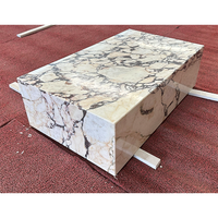 Table de luxe en marbre violet Calacatta Table basse design Table d'appoint en cube de marbre
