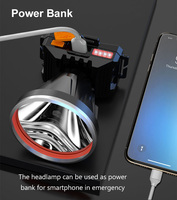 Lampe frontale à détecteur de mouvement, rechargeable par USB Type-C, LED, 3 modes, lumière blanche et jaune, 1500 lumens, pour le camping, la randonnée et les activités de plein air