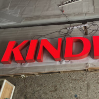 Lettres lumineuses LED en acrylique rouge peintes directement par le fabricant, avec bordure élégante, pour signalétique intérieure de bureau, résistantes à l'eau