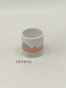Maceta de Porcelana <span class=keywords><strong>Europea</strong></span> Moderna, Grande, Transpirable y Versátil, con Diseño Minimalista de Dibujos Animados y Plantas Verdes, Personalizable - Product Image 4
