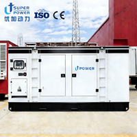 Générateur d'énergie triphasé à refroidissement par eau, gaz/diesel, 200 kVA-500 kVA, type silencieux, démarrage automatique, démarrage à distance, ATS