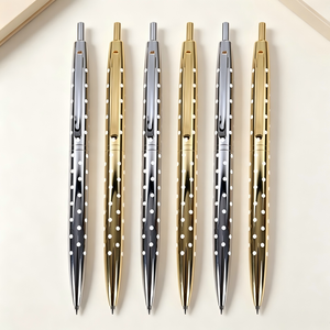 Bolígrafos Retráctiles Personalizados con Diseño de Puntos, Bolígrafos Metálicos Premium con Clip, Tinta <span class=keywords><strong>Azul</strong></span>/Negra de 1.0 mm para Escritura Diaria y Estudiantes - Product Image 2