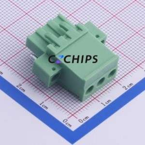KF2EDGKBM-5.0-3P Plug-in Terminal Block P=5mm Connector Plug Screw Fixing 1x3P 5mm - Product Image 2