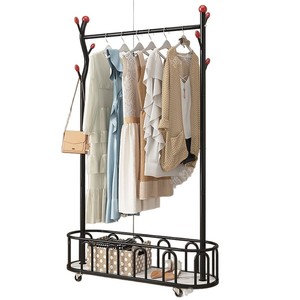 Youhui Floor Standing <b>Clothes</b> Rack With Wheels Lightweight Clothing Organizer Minimalist Design For Bedroom And Living Room - Product Image 5