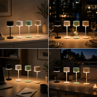 Lampe de table d'ambiance sans fil rechargeable en gros, veilleuse LED portable pour restaurant, café, chambre, extérieur et patio