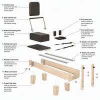 JOHOOFURNITURE Tempat Tidur Pilates Reformer Kayu Karet Dapat Disesuaikan Tahan Lama Peralatan Kebugaran Studio Pilates Grosir Langsung dari Pabrik