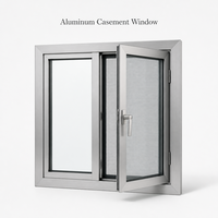 Fenêtre à battant en aluminium double vitrage de Guangdong, moderne, étanche, insonorisée, avec moustiquaire, pour villa