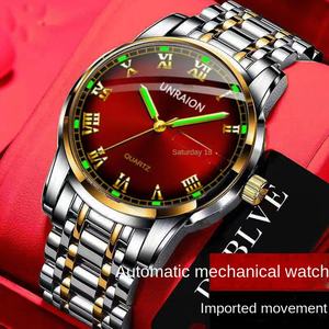 Reloj Mecánico Automático Genuino para Hombre, Caja de Metal, Acrílico, Resistente al Agua 30 ATM, Moderno, Doble Calendario, Luminoso, de Negocios - Product Image 2