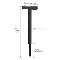 Lampe solaire de jardin moderne en forme de T, étanche IP65, à LED, avec piquet, allumage/extinction automatique pour cour, pelouse, terrasse extérieure