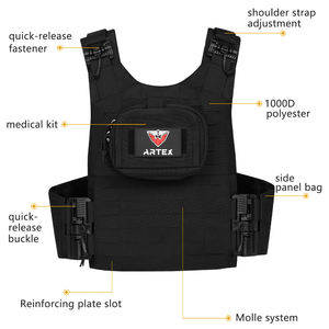 Gilet tactique porte-plaques Molle à dégagement rapide, gilet de sécurité extérieur réglable pour adultes, gilet de combat, Chaleco Táctico - Product Image 4