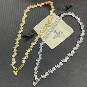 Collar Gargantilla de Alta Gama Vivienne Empress Dowager con Cadena de Eslabones de Aleación de Circonio Irregular Cuadrado, Estilo Saturno, de Moda para Mujer, Reino Unido - Product Image 6