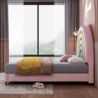 Lit double confortable pour chambre à coucher, motif arc-en-ciel créatif, multicolore, plusieurs tailles disponibles, idéal pour les filles.