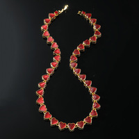 2025 luxe mode rouge crâne entièrement clouté collier nouveau Style Hip Hop à la mode plaqué rhodium en alliage de Zinc pour cadeau