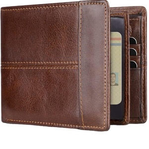 Custom Slim Genuine Leather Bifold <b>Wallet</b> with 14 Card Slots and 2 Cash Pockets <b>RFID</b> Organizer & Card Holder for Credit Cards - Product Image 1
