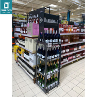 POS Étage Affichage Métal Boisson Vodka Vin Champagne Whisky Liqueur Bouteille D'eau Vitrine Racks stand Personnalisé