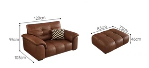 Sofá de Cuero en Oferta, Sofá de Salón Moderno y Minimalista con Resorte de Látex, Juego de Sofás Desmontables y Lavables, <span class=keywords><strong>Muebles</strong></span> de Alta Calidad - Product Image 3