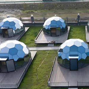 Carpa de Camping de Lujo Moderna con Aislamiento de Vidrio, Tipo Iglú con Refuerzo Diagonal, Impermeable, con Baño, Tipo Yurt, Resistente a los Rayos UV para las Cuatro Estaciones - Product Image 1