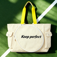 Tas Utilitas Kanvas Kapasitas Besar untuk Wanita untuk Menyimpan Dompet dan Raket Tenis