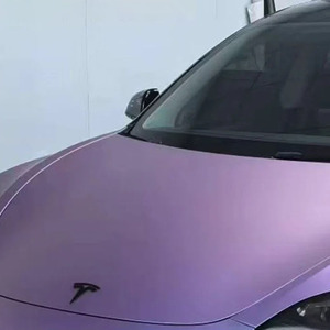 Film de protection de peinture pour carrosserie de voiture, couleur changeante, anti-rayures, auto-réparateur, en TPU, couleur violet mat, effet brume argentée, résistant aux UV - Product Image 4