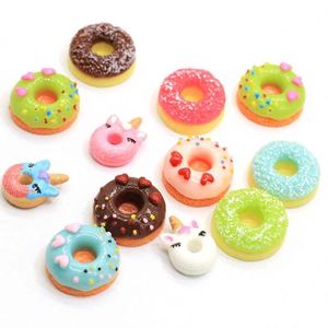100 piezas mezclar estilos en miniatura resina Donuts Flatback cabujones de resina Kawaii para bricolaje adornos - Product Image 4
