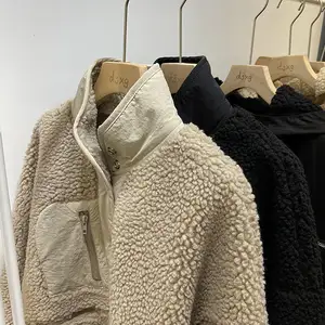 공장 가격 OEM 새로운 도착 여성용 겨울 자켓 여성용 솔리드 컬러 프론트 지퍼 오프닝 여성 모피 코트 셰르파 자켓