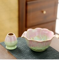 Ensemble de thé matcha en céramique, cadeau, bol mélangeur, mousseur à lait, tamis, cuillère, fouet, support - Outils en porcelaine écologiques pour la cérémonie du thé