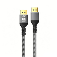 Cable DP 2.1 Ultra HD 16K 60Hz Macho a Macho de Alta Frecuencia de Actualización para Monitor de Juegos, Tarjeta Gráfica, PC de Escritorio