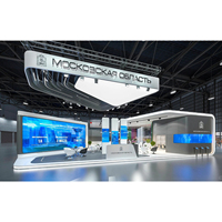 Stand en bois personnalisé d'occasion pour exposition Europe, États-Unis, Dubaï avec comptoir d'accueil – Service complet de conception et de construction professionnel