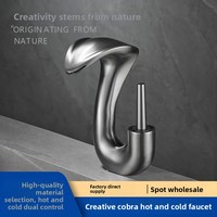 Robinet de lavabo haut de gamme en cuivre, design moderne et minimaliste, à monter sur le plan, monotrou, avec finition en peau de serpent et design esthétique en céramique
