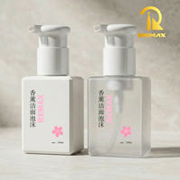 Bouteille mousseuse personnalisée de 130 ml, couleur blanche, bouteille en plastique rechargeable avec pompe à mousse pour savon pour les mains, shampoing, cosmétiques