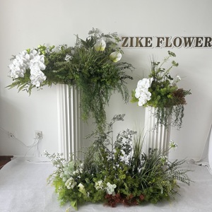 Sfondo Floreale Artificiale Realistico ZIKE con <span class=keywords><strong>Fiori</strong></span> <span class=keywords><strong>di</strong></span> Seta e Fogliame Verde per Vetrine <span class=keywords><strong>di</strong></span> Negozi e Matrimoni - Stile Moderno - Product Image 6