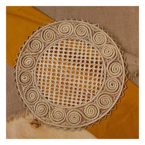 Placa de cargador de cuerda y ratán tejida a mano Premium 2025, decoración de comedor elegante y funcional sostenible para hogares y eventos especiales - Product Image 3