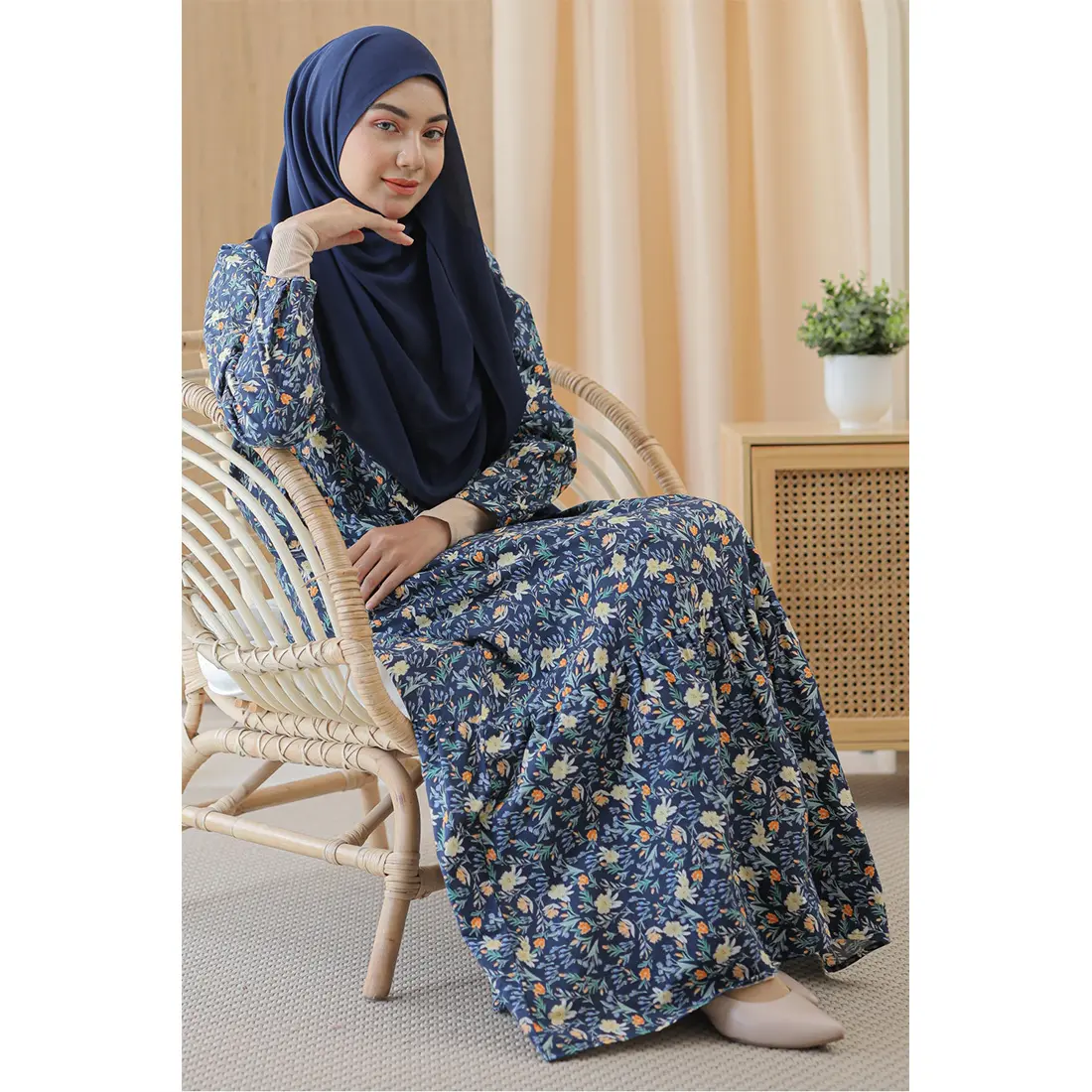 exclusive design malaysia floral print long dress modest patterned skirt