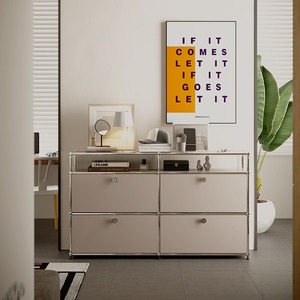 Nordico medio <span class=keywords><strong>antico</strong></span> in acciaio inox secchio <span class=keywords><strong>angolo</strong></span> armadio per sala da pranzo in metallo per Sideboard TV modulo combinazione vivente - Product Image 1