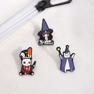 Halloween nouveau bonne qualité <span class=keywords><strong>film</strong></span> mignon <span class=keywords><strong>chat</strong></span> magique chiens et lapins Magic Academy Potion amis émail doux épinglette - Product Image 1