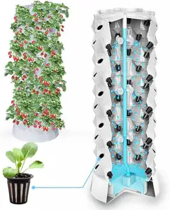 Yeni tasarım hidroponik 96 dikim delikleri kule Soilless yetiştirme dikey ananas kulesi bahçe yetiştirme sistemi