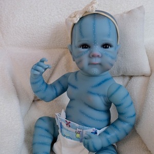 Muñeca Reborn de 20 pulgadas, diseño de elfo de piel azul fantasía, muñeca recién nacida realista, juguete coleccionable de vinilo hecho a mano para niños y amantes de las muñecas - Product Image 5