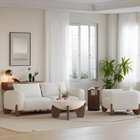 Nordique Simple moderne marbre rond ardoise lumière luxe italien bois minimaliste ménage salon thé salon Table basse