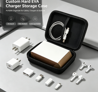 Sac de rangement portable étanche et antichoc en EVA avec fermeture éclair pour câbles, batterie externe et accessoires numériques