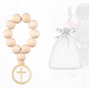 Polished Wooden Rosary <strong>Cards</strong> and Pine Box Favors Laser Art Style <strong>Baptism</strong> First Communion Baby Shower Gifts for Girls and Boys - Product Image 6