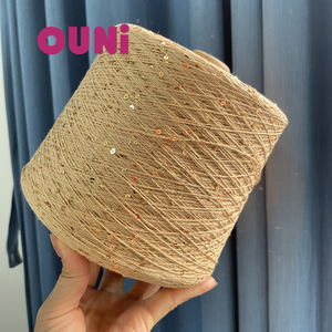 Colores personalizados Vogue <span class=keywords><strong>Fancy</strong></span> <span class=keywords><strong>Spangle</strong></span> hilos para ganchillo algodón real lentejuelas hilo 3Ply Paillette tejer con hilo de lana merino - Product Image 5