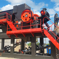 Concasseur à mâchoires pour pierres, machine de concassage avec réglage hydraulique de la décharge par cale, pour installation de carrière d'agrégats