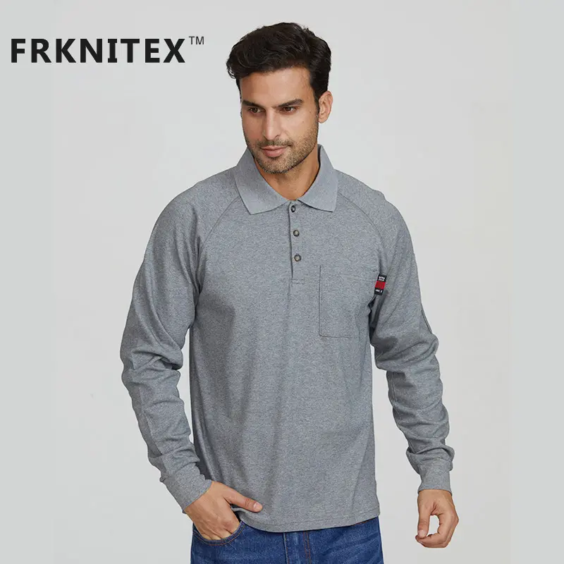 FRKNITEX flame resistant fr polo t shirts safety welding clothing workwear uniform mechanic work shirt