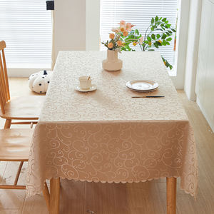 Fábrica al por mayor precio barato Estilo nórdico poliéster Jacquard manteles mantel explosiones redondo Rectangular mantel - Product Image 1