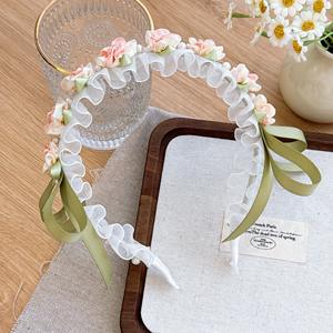 عصابة رأس الأميرة الزهرية للربيع والصيف مع اللؤلؤ، طوق شعر للفتيات بتصميم زهرة الياسمين - Product Image 2