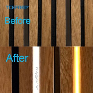 Bande lumineuse LED flexible pour mur à lattes, lot de 4, pour panneaux muraux acoustiques à espacement de 13 mm - Product Image 2