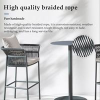 de bistrot extérieur français Meubles de jardin Hauteur de bar Patio Corde Ensemble de chaises de table à manger en aluminium