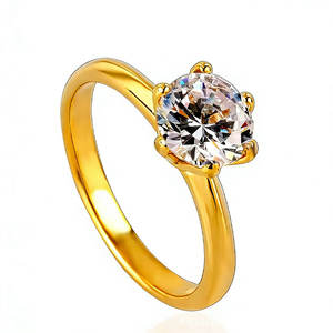 Bagues imperméables non ternissables de bonne qualité, plaquées or 14k 18k PVD, en acier inoxydable 316L, avec zircon, pour femmes - Product Image 2