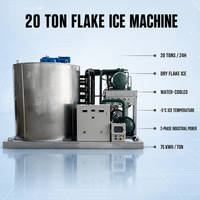 Machine à glace en flocons industrielle automatique de 20 tonnes, compresseur, construction en acier inoxydable, pour centre de production de glace à haute productivité